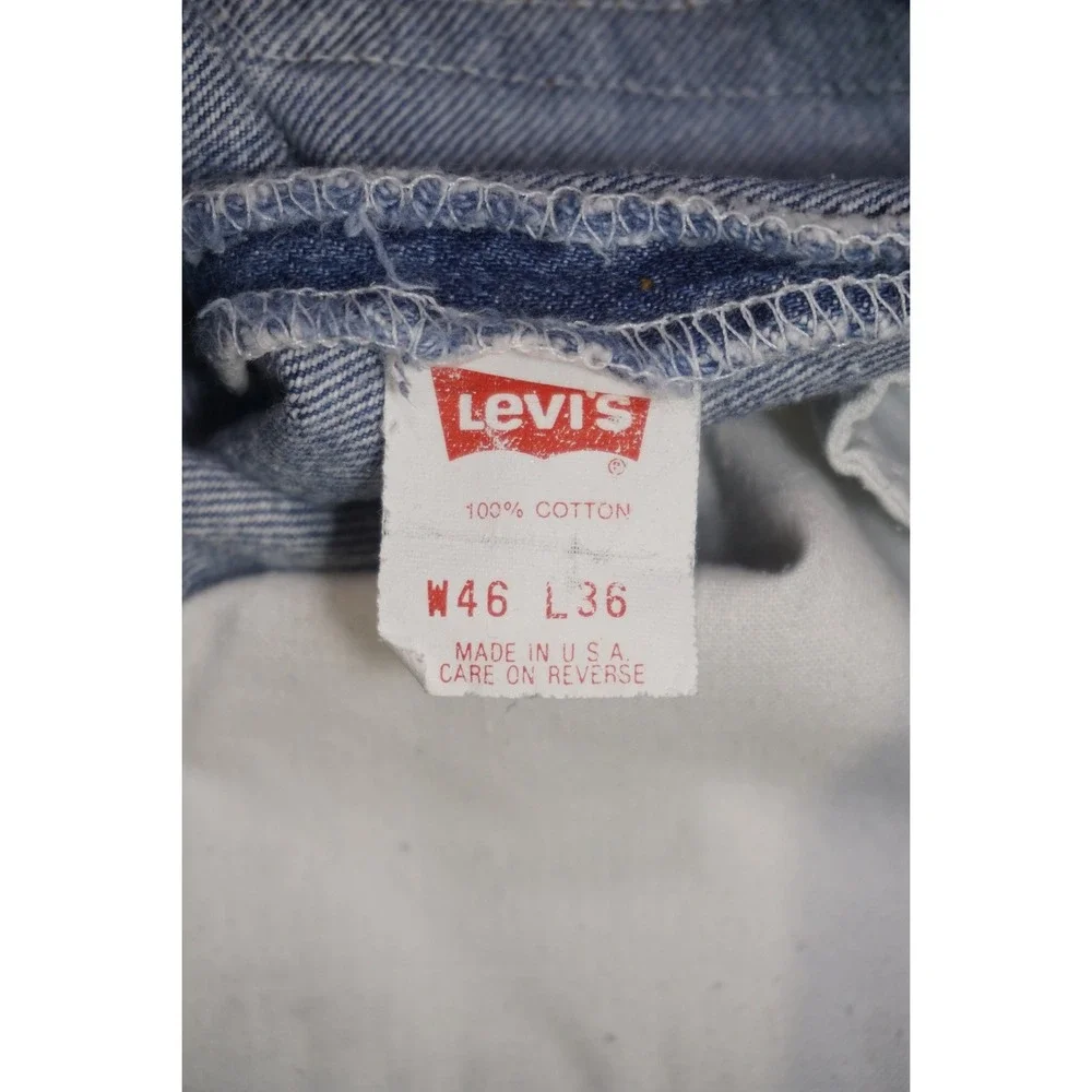 Levi's 46x36 501 Blue Cotton Denim Straight Leg Jeans Made In USA